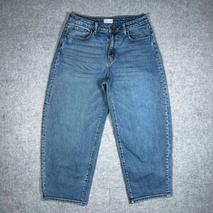 Cello Denim Jeans Women 5(30x26) Blue High Rise Barrel‎ Leg Mom Jeans